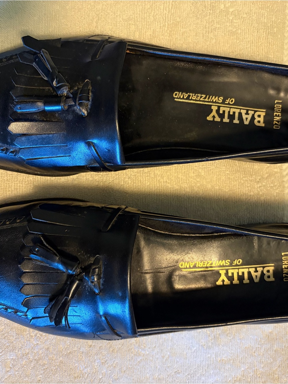 Bally Black Leather Tassel Kiltie Loafers for men